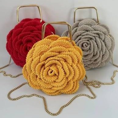 Crochet Rose Flower Bag