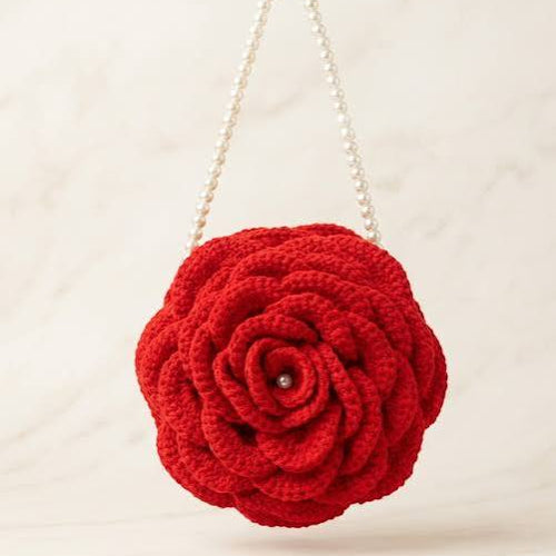 Crochet Rose Flower Bag